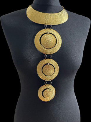 African Gold metal necklace